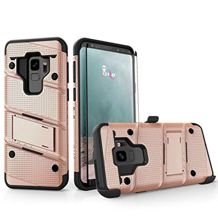 Σκληρή Θήκη Πλάτης Armor με Βάση Στήριξης (S1) για Samsung Galaxy S9 Plus - Χρώμα: Ρόζ Χρυσό