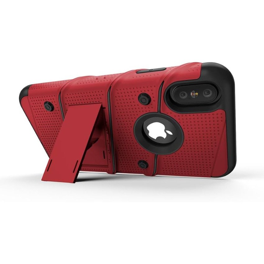 Σκληρή Θήκη Πλάτης Armor με Βάση Στήριξης (S1) για iPhone XS Max - Χρώμα: Κόκκινο