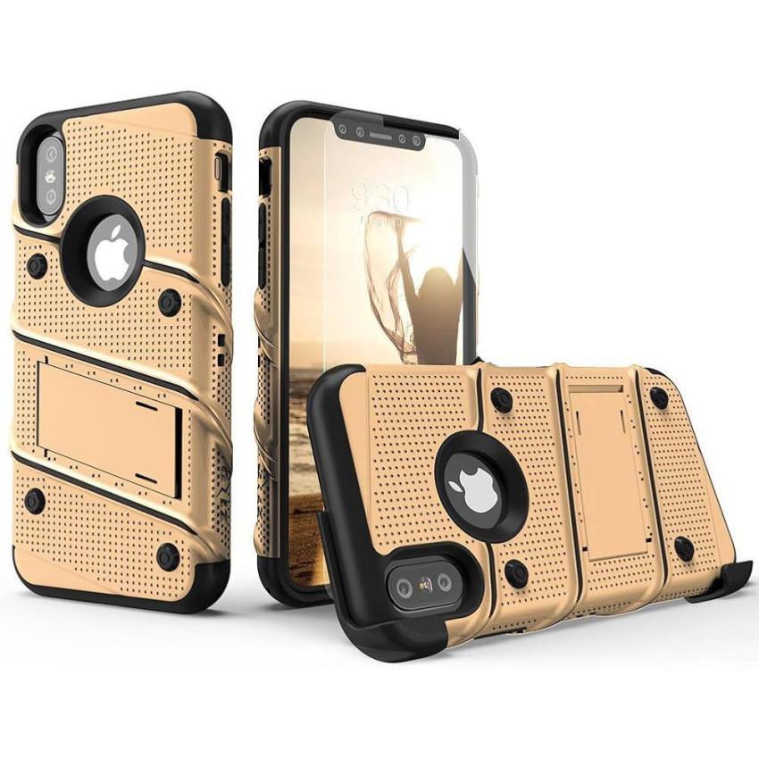 Σκληρή Θήκη Πλάτης Armor με Βάση Στήριξης (S1) για iPhone X/XS - Χρώμα: Χρυσό