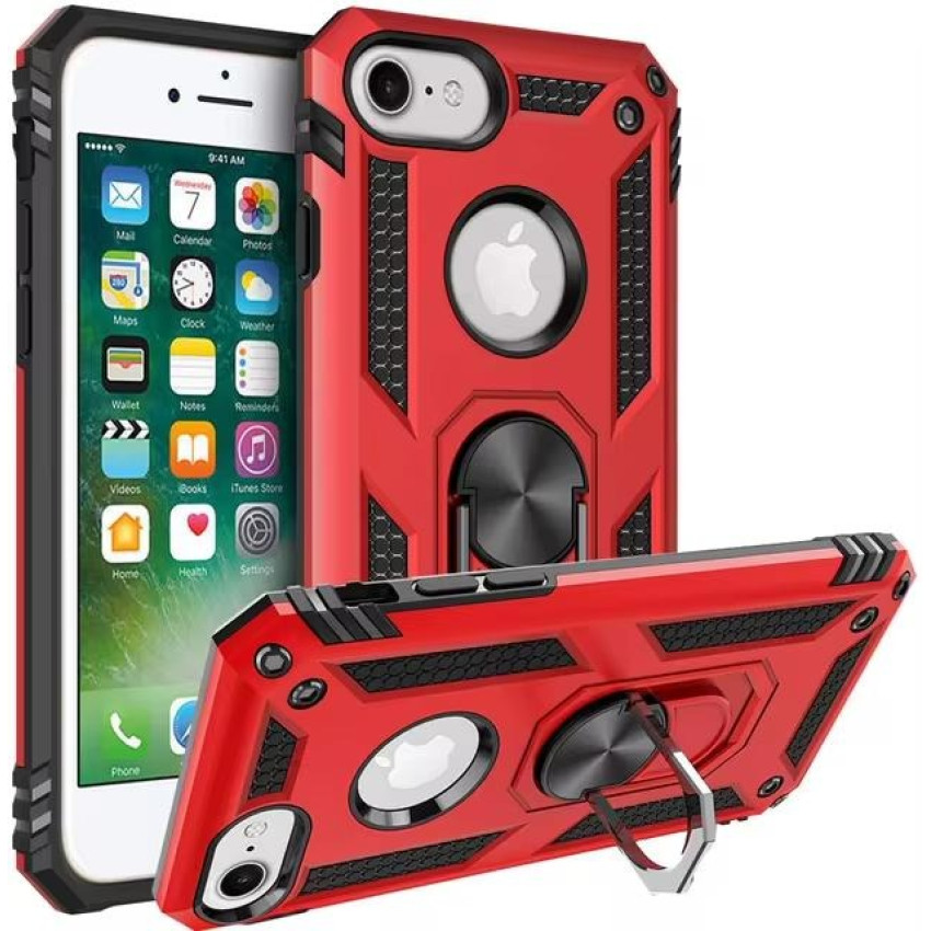 Σκληρή Θήκη Πλάτης Armor με Βάση Στήριξης για iPhone 7/8/SE 2020 - Χρώμα: Κόκκινο
