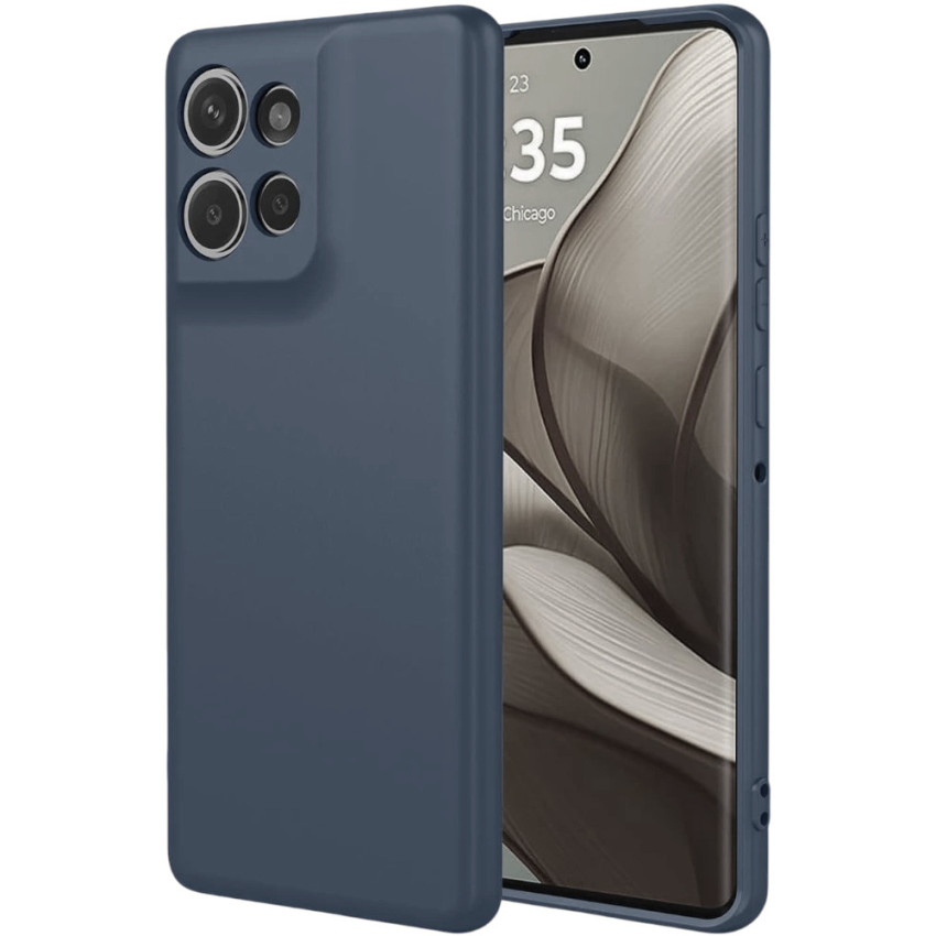 Θήκη Πλάτης Σιλικόνης Soft για Motorola Edge 50 Neo - Χρώμα: Σκούρο Μπλε