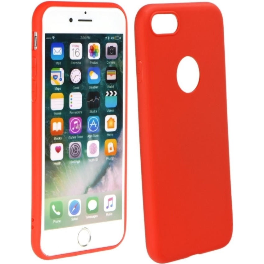 Θήκη Πλάτης Σιλικόνης Απλή για Iphone 5/5S/5C - Χρώμα: Κόκκινο