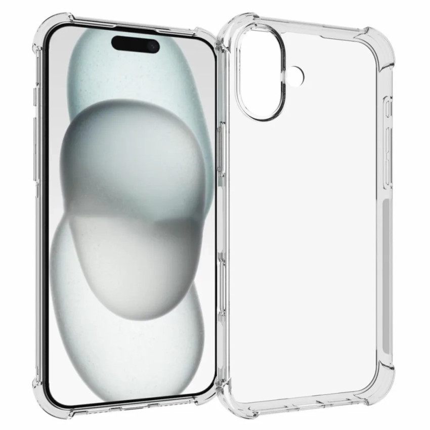 Θήκη Πλάτης Σιλικόνης AntiShock για Apple iPhone 16 - Χρώμα: Διάφανο