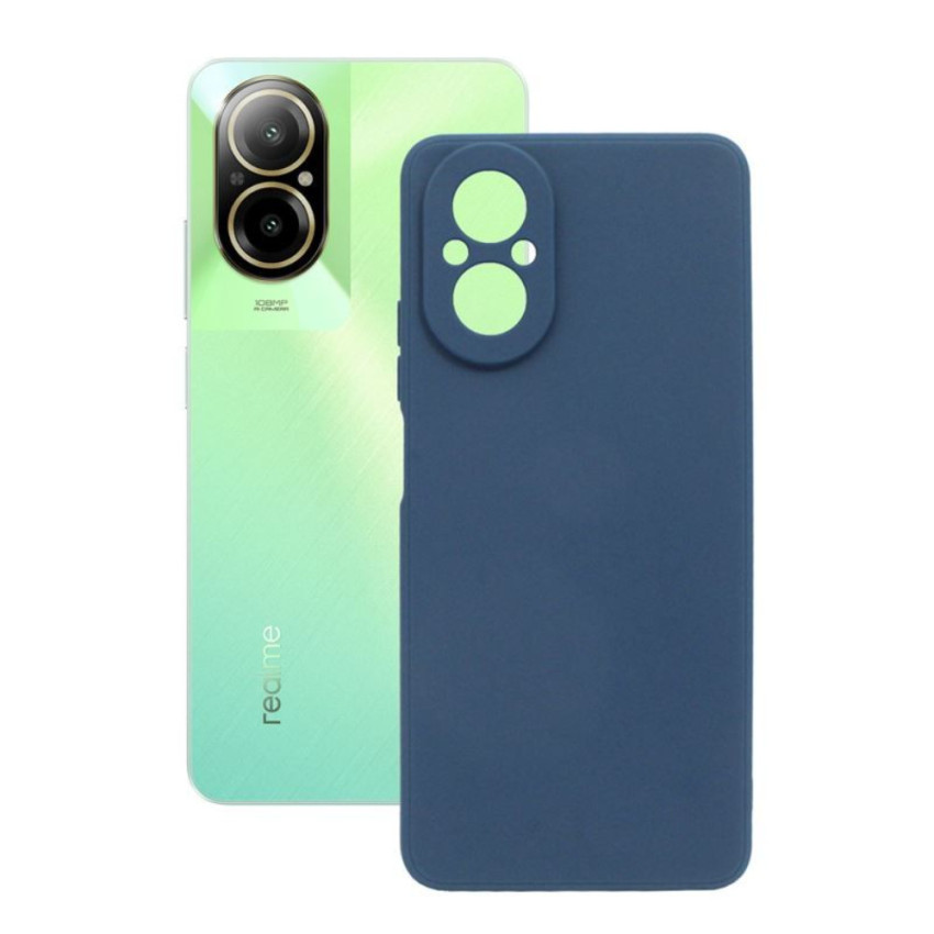 Θήκη Πλάτης Σιλικόνης Soft για Realme C67 4G - Χρώμα: Σκούρο Μπλε