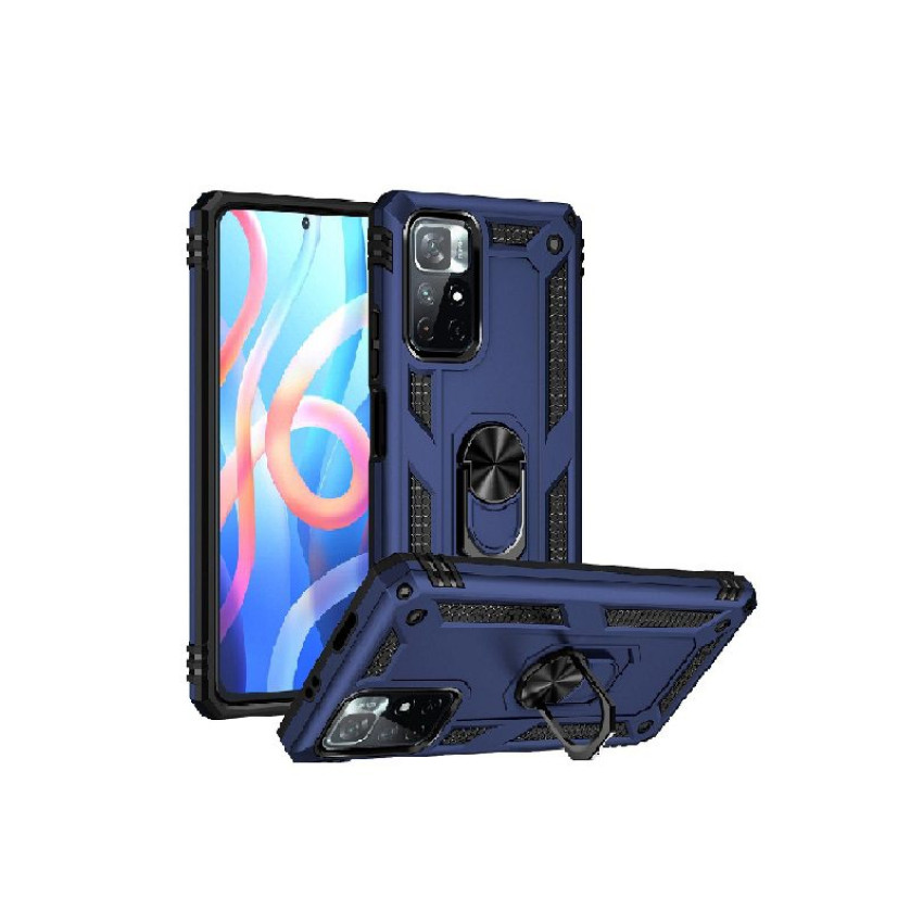Σκληρή Θήκη Πλάτης Armor με Βάση Στήριξης για Xiaomi Redmi Note 11 Pro - Χρώμα: Σκούρο Μπλέ