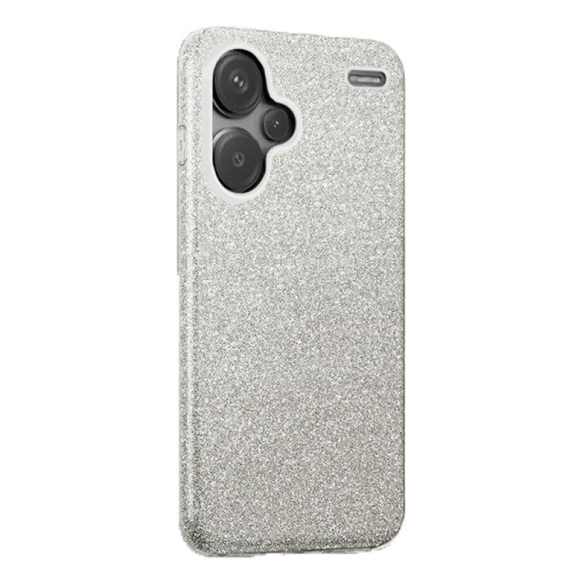 Θήκη Πλάτης Σιλικόνης Απλή Glitter Strass για Xiaomi Redmi Note 13 Pro Plus - Χρώμα: Ασημί
