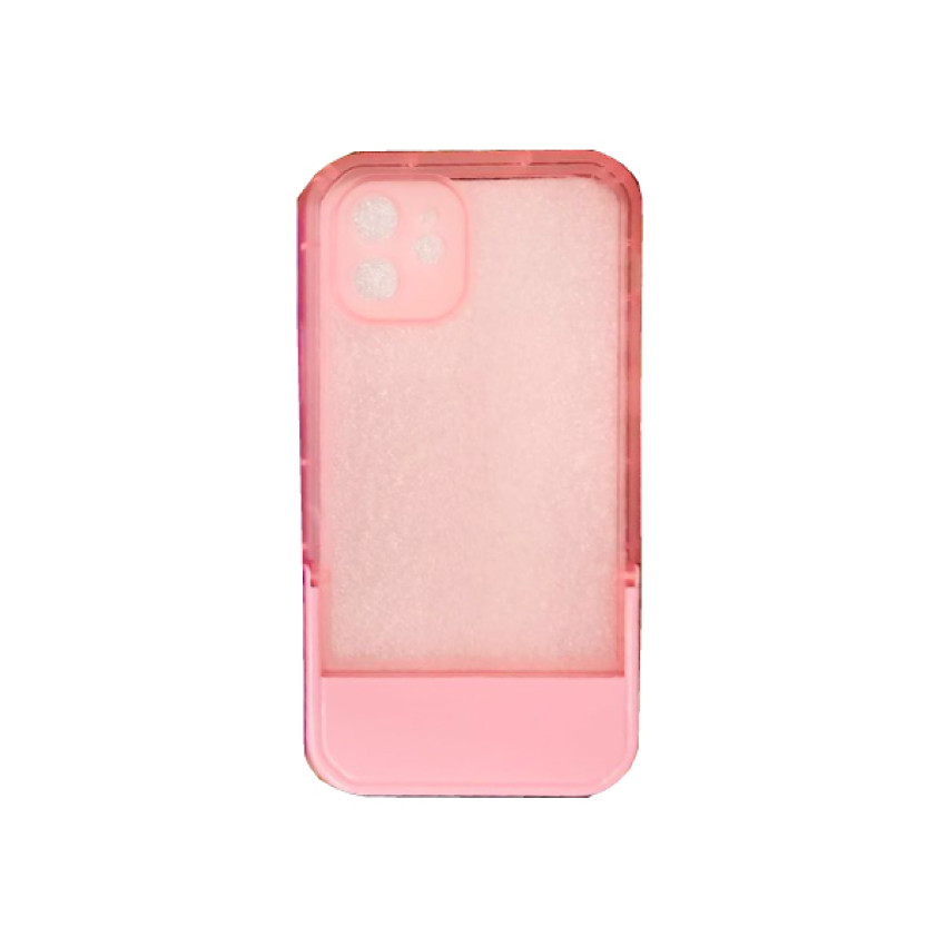 Θήκη Πλαστική Πλάτης με Stand για Apple iPhone 12 Pro - Χρώμα: Ροζ