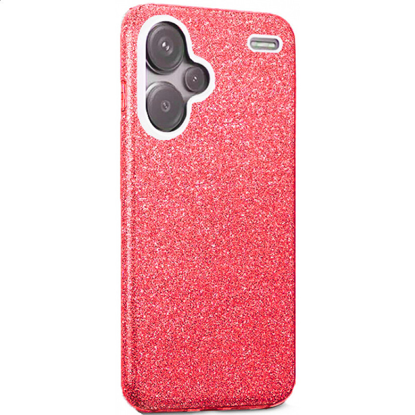 Θήκη Πλάτης Σιλικόνης Απλή Glitter Strass για Xiaomi Redmi Note 13 Pro Plus - Χρώμα: Κόκκινο