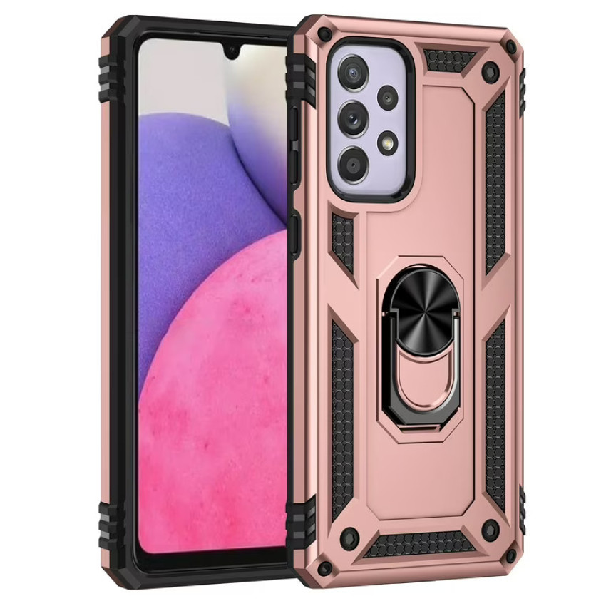 Σκληρή Θήκη Πλάτης Armor με Βάση Στήριξης για Samsung Galaxy A53 - Χρώμα: Ρόζ Χρυσό