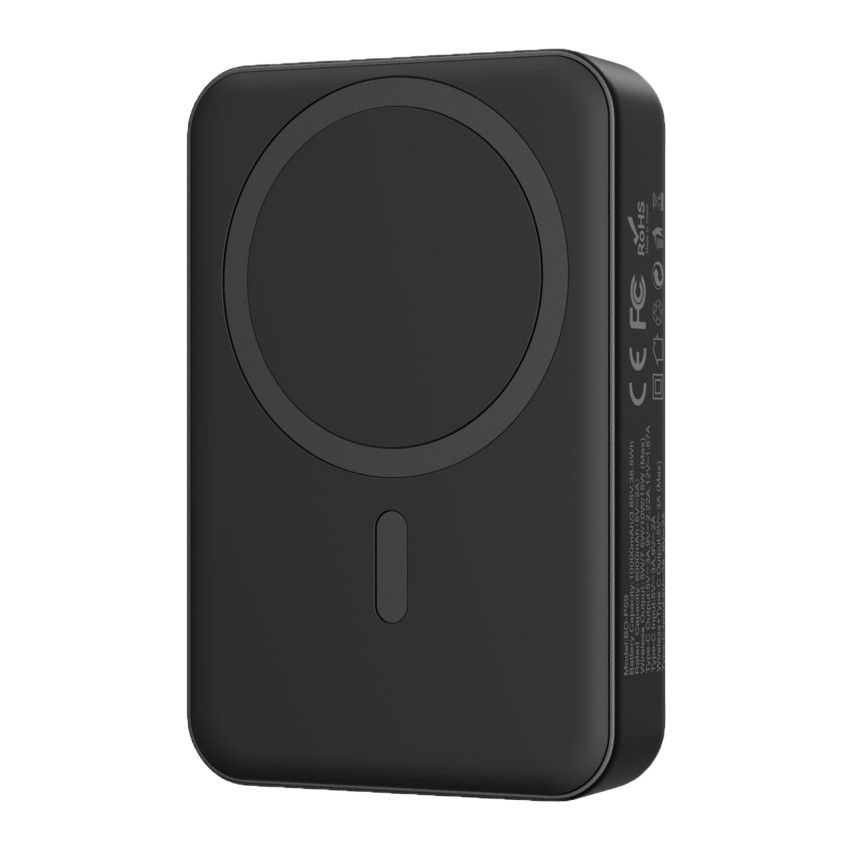 BWOO BO-P59 Magsafe Wireless Fast Charging PowerBank 20W Wired +15W Wireless Charge 10000mAh - Χρώμα: Μαύρο