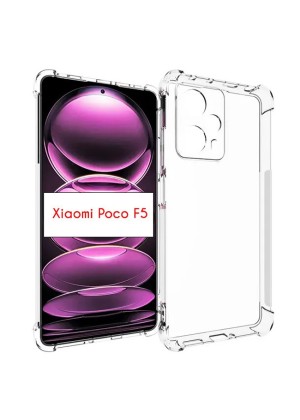 AntiShock Back Cover Silicone Case for Xiaomi Poco F5 / Redmi Note 12 Turbo - Color: Transparent