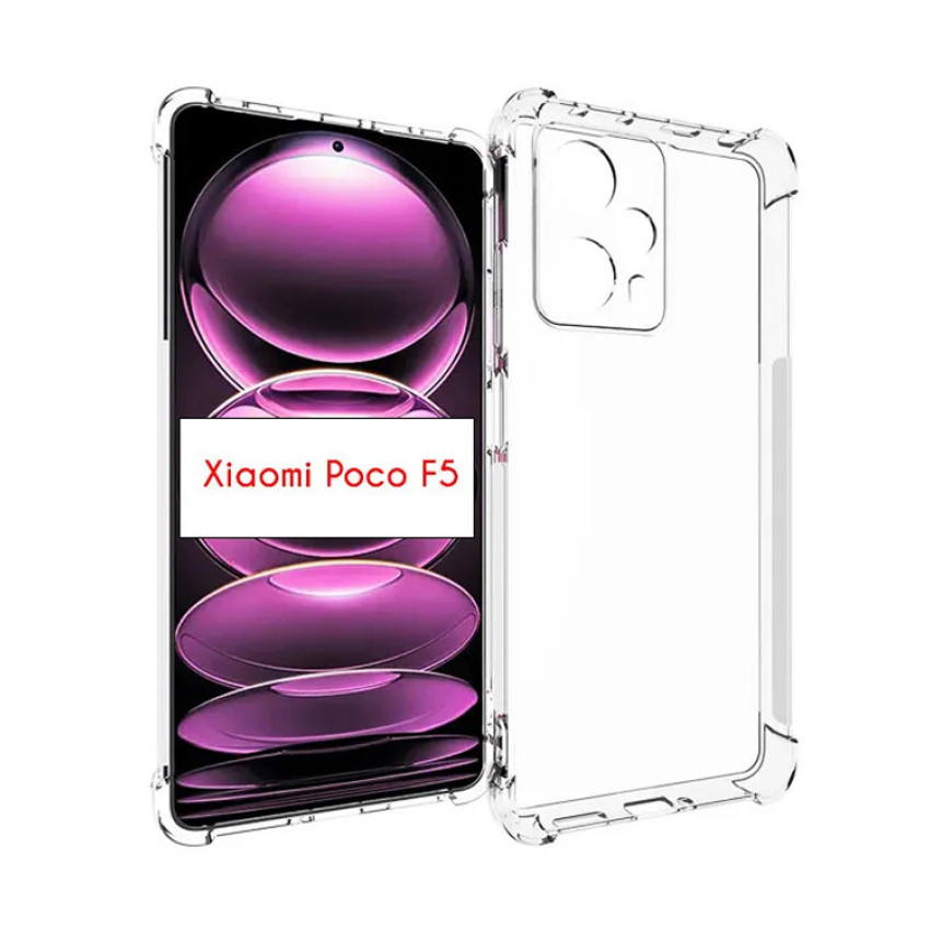 Θήκη Πλάτης Σιλικόνης AntiShock για Xiaomi Poco F5 / Redmi Note 12 Turbo - Χρώμα: Διάφανο