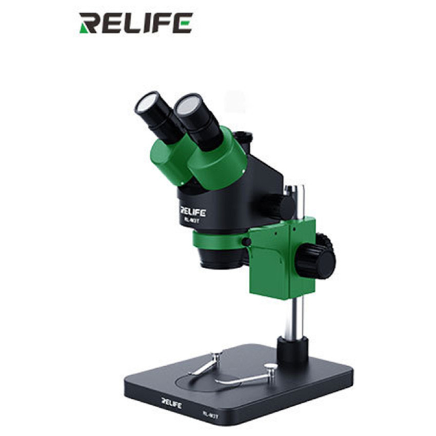 RELIFE RL-M3T-B1 Trinocular Stereo Microscope Μικροσκόπιο 7X-45X Zoom Matched With HDMI Camera LED Light for Mobile Repair Microscope