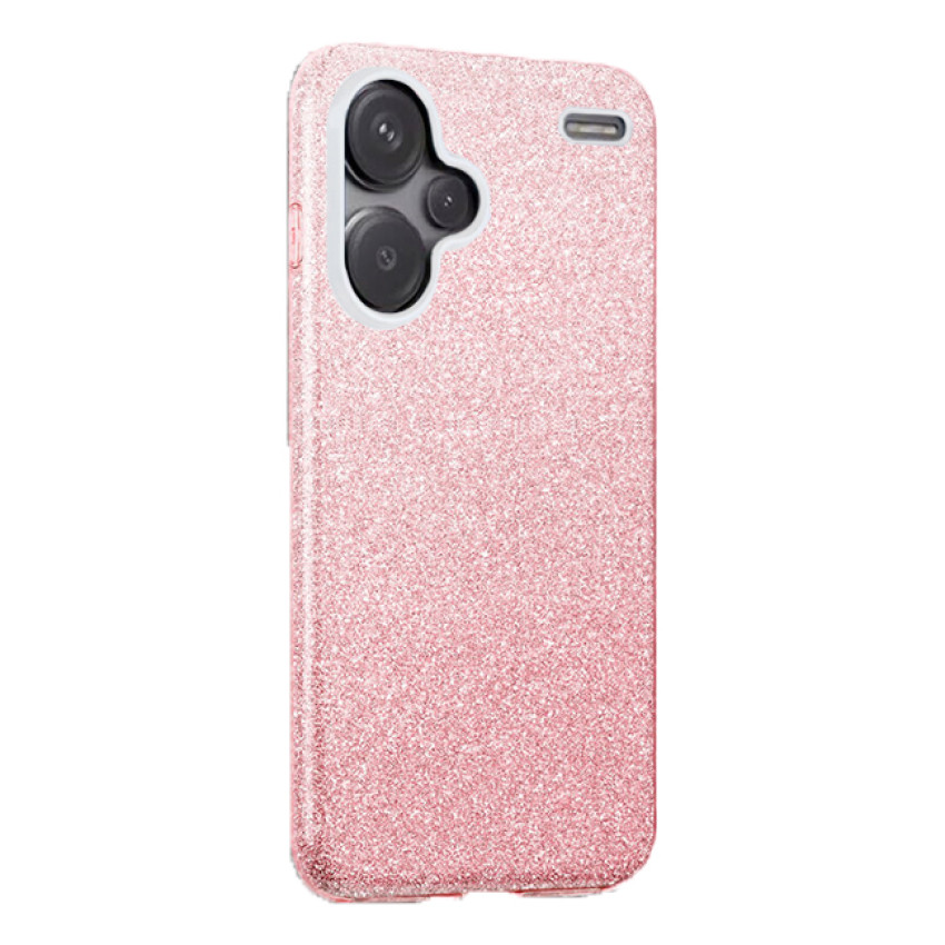 Θήκη Πλάτης Σιλικόνης Απλή Glitter Strass για Xiaomi Redmi Note 13 Pro Plus - Χρώμα: Ροζ