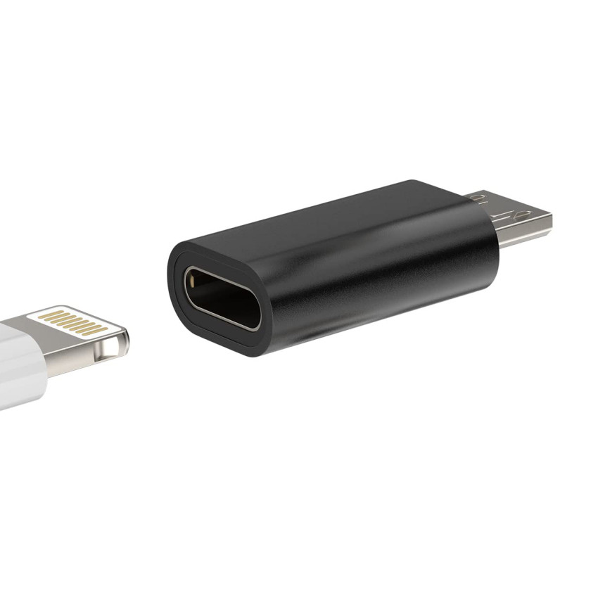 Μετατροπέας Lightning Female σε Micro USB Male - Χρώμα: Μαύρο