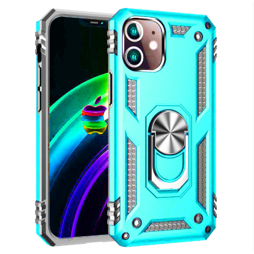Σκληρή Θήκη Πλάτης Armor με Βάση Στήριξης για iPhone 12 Mini - Χρώμα: Τιρκουάζ