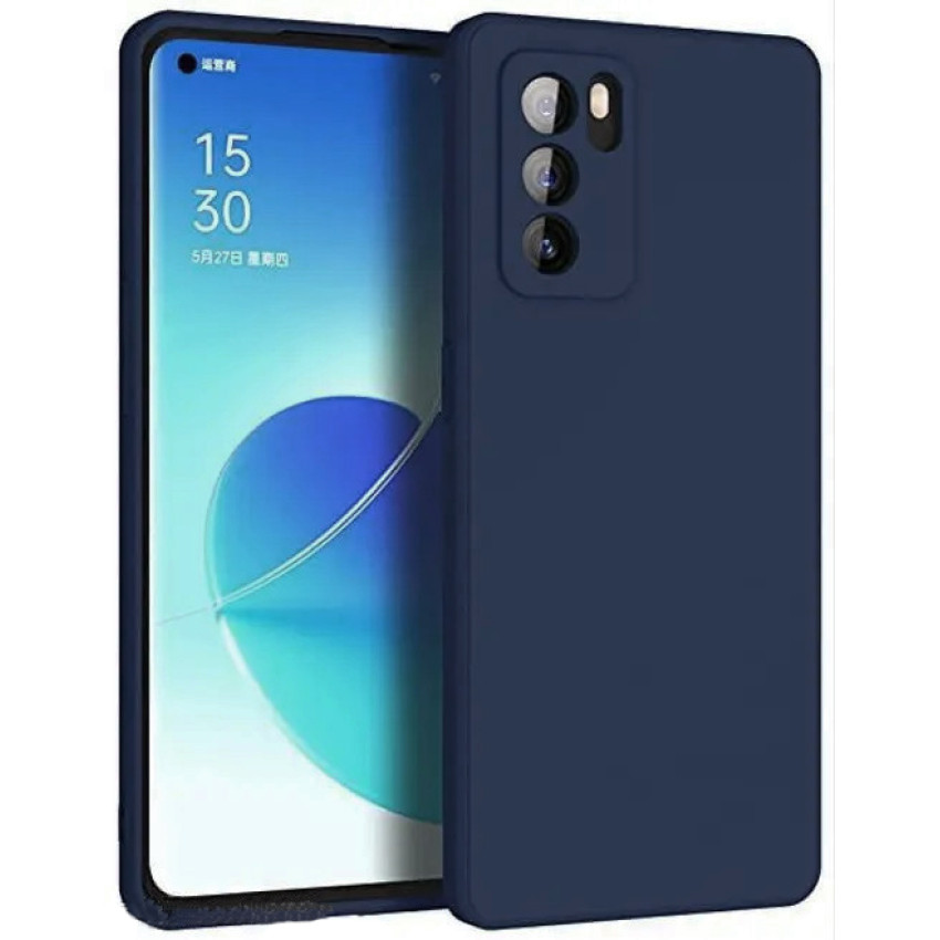 Θήκη Πλάτης Σιλικόνης Soft για Oppo Reno6 5G - Χρώμα: Σκούρο Μπλε
