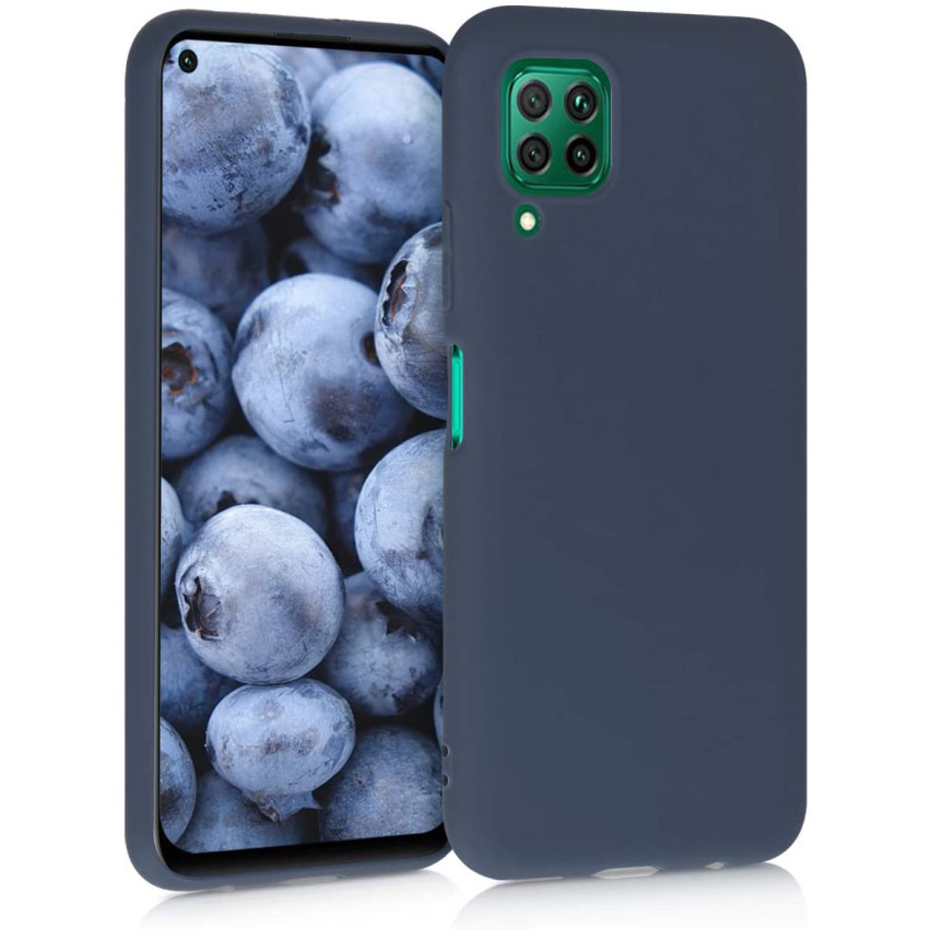 Θήκη Πλάτης Σιλικόνης Απλή για Huawei P40 Lite - Χρώμα: Σκούρο Μπλέ