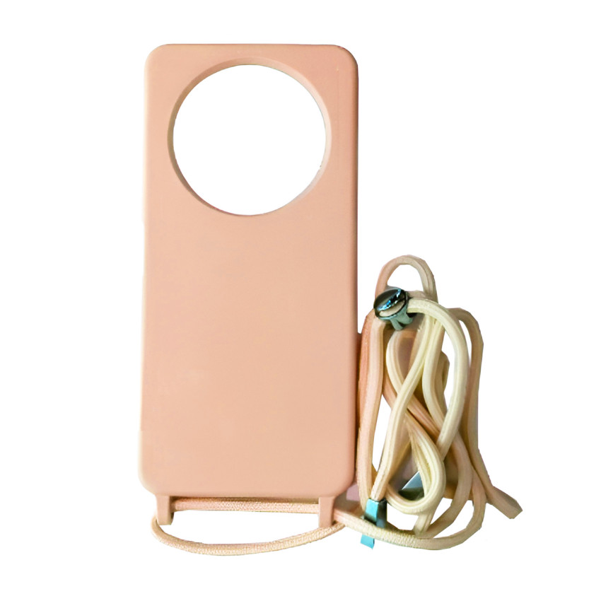 Θήκη Πλάτης Σιλικόνης με Λουράκι για Xiaomi Redmi 14C / Poco C75 - Χρώμα: Ροζ