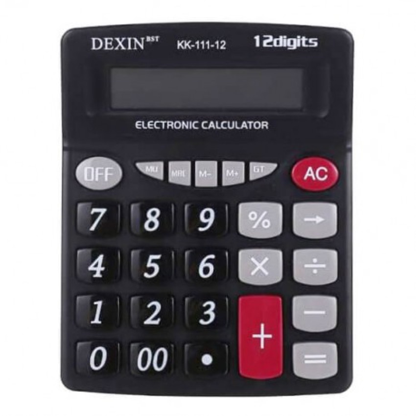DEXIN KK-111-12 Αριθμομηχανή 12 Ψηφίων High Quality - Χρώμα: Μαύρο
