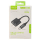 GREEN LYCA G-1146 Αντάπτορας Type-C Male σε 3.5mm Audio Jack Female & Type-C Female 12cm - Χρώμα: Μαύρο