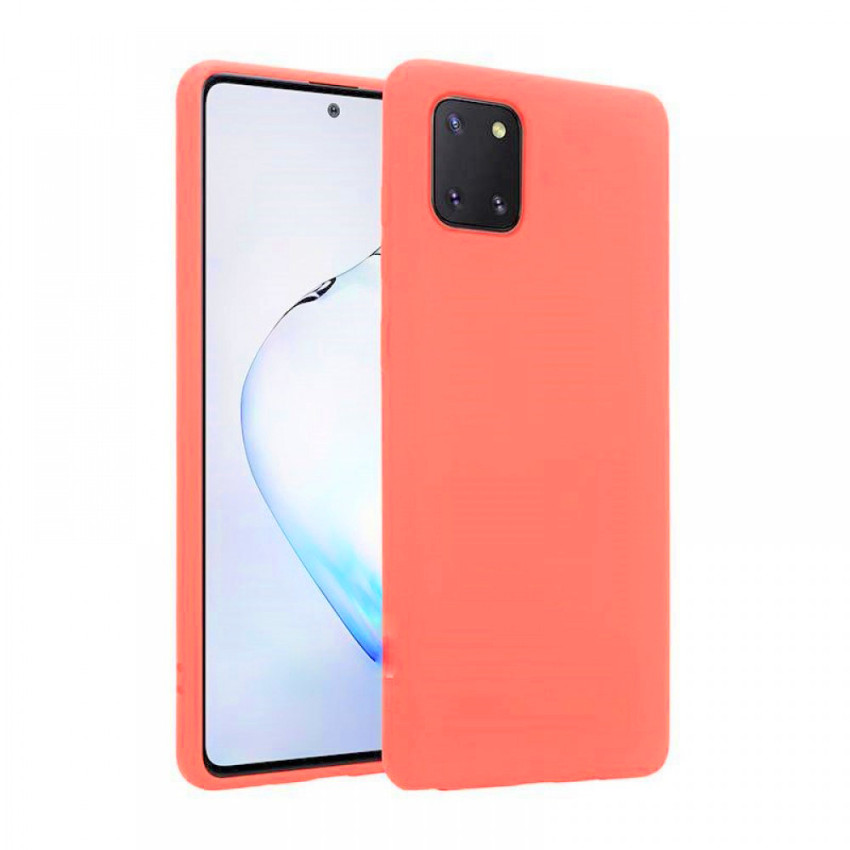 Θήκη Πλάτης Σιλικόνης Απλή για Samsung Galaxy Note 10 Plus - Χρώμα: Πορτοκαλί