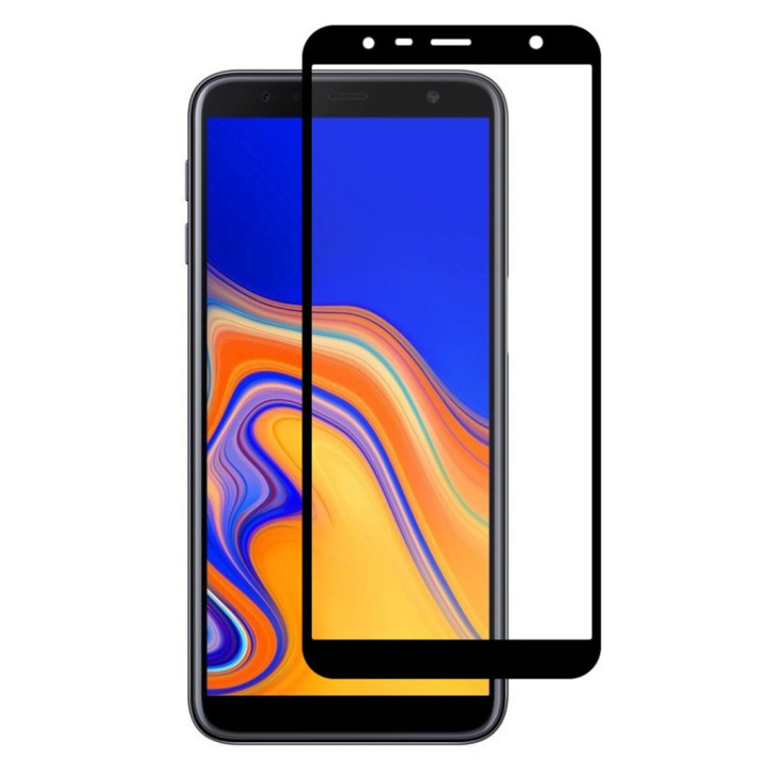 Full Cover Full Glue Tζαμάκι Προστασίας Οθόνης για Samsung Galaxy J6 Plus J610F - Χρώμα: Μαύρο