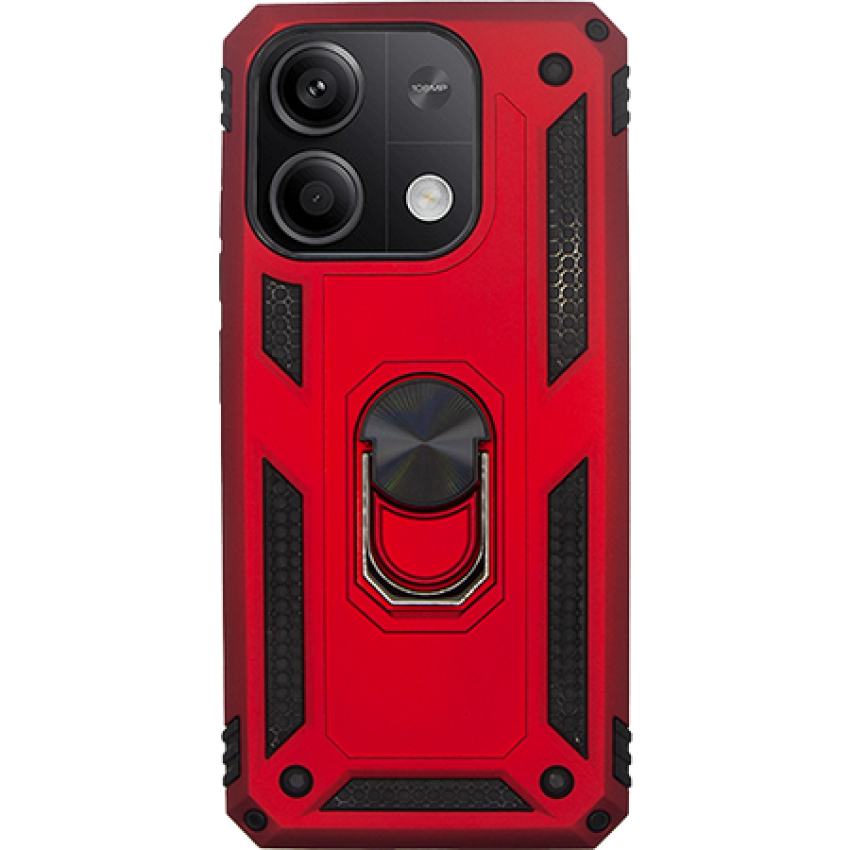 Σκληρή Θήκη Πλάτης Armor με Βάση Στήριξης για Xiaomi Redmi 13C / Poco C65 - Χρώμα: Κόκκινο