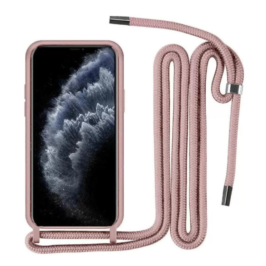 Θήκη Σιλικόνης με Λουράκι για Samsung Galaxy S23 - Χρώμα: Απαλό Ρόζ