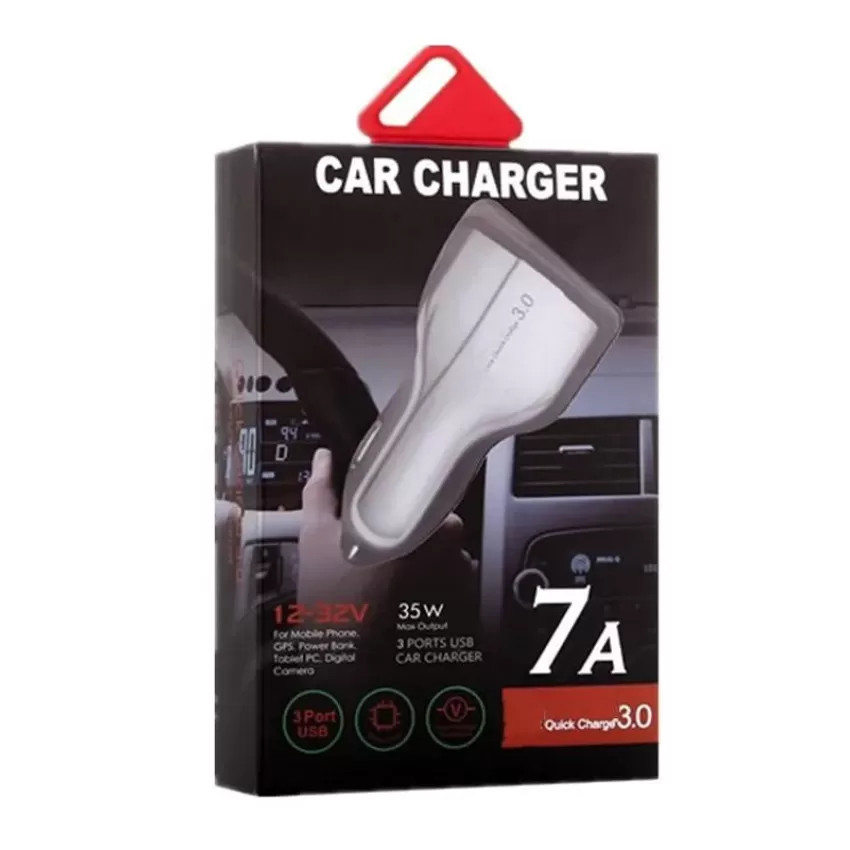 Φορτιστής Αυτοκινήτου με 3 Θύρες High-Speed 7A 35W USB SY-KC368 - Χρώμα: Άσπρο