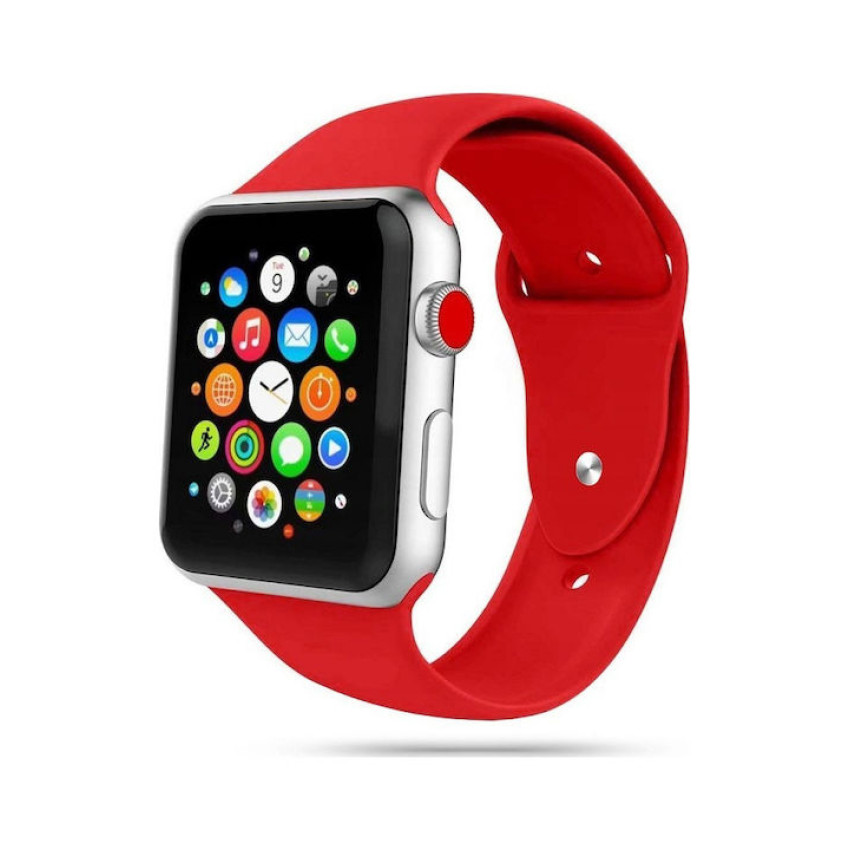 Smoothband Λουράκι Σιλικόνης με Pin για Apple Watch 38 / 40mm - Χρώμα: Κόκκινο