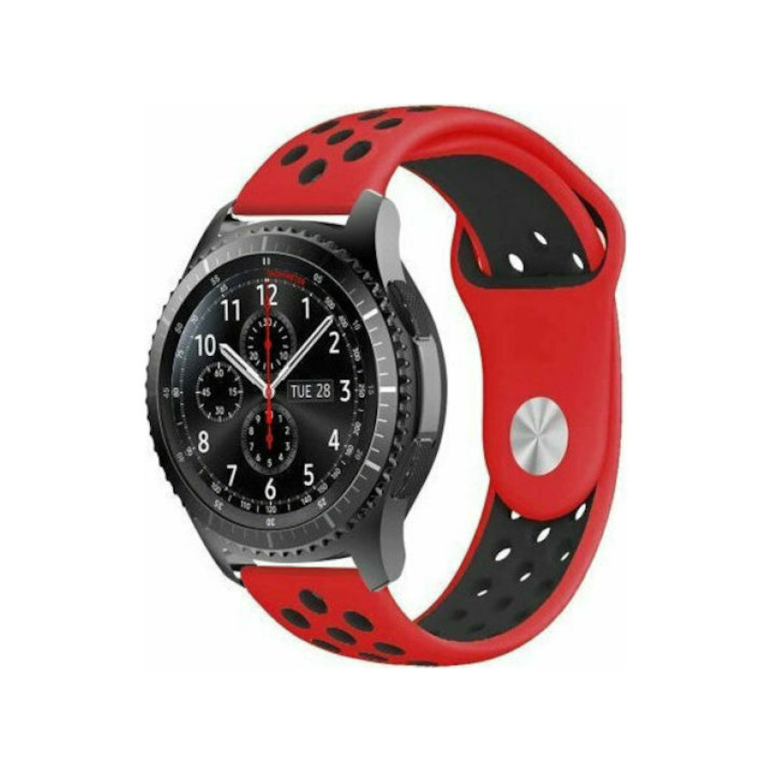 Smoothband Λουράκι Σιλικόνης με Pin & για Apple Watch 38 / 40mm - Χρώμα: Κόκκινο / Μαύρο