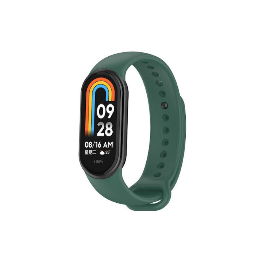Λουράκι Σιλικόνης για Xiaomi Mi Band 8 - Χρώμα: Σκούρο Πράσινο