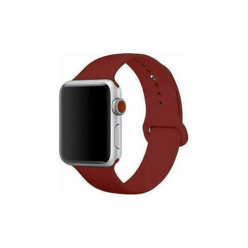Smoothband Λουράκι Σιλικόνης με Pin για Apple Watch 42 / 44 / 45 / 49mm - Χρώμα: Μπορντό
