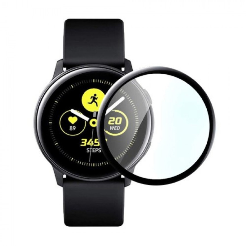 Full Cover Full Glue Tζαμάκι Προστασίας Οθόνης Ρολογίου για Samsung Galaxy Watch Active 2 44mm - Χρώμα: Μαύρο