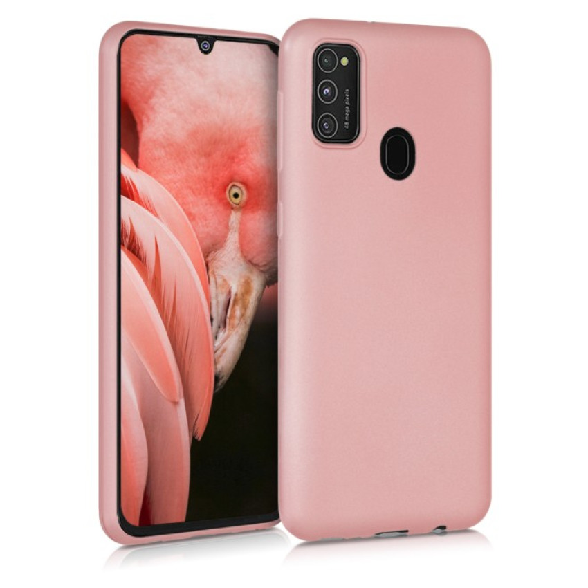 Θήκη Πλάτης Σιλικόνης Απλή για Samsung Galaxy M21/M30S - Χρώμα: Ρόζ