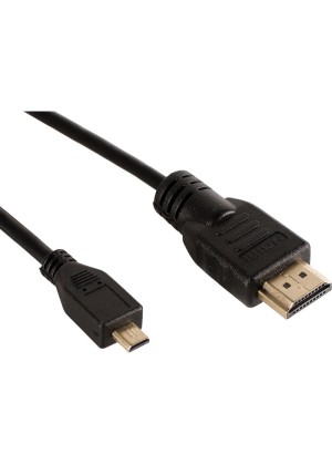 Καλώδιο HDMI Male σε Micro USB Male Gold-Plated 1.5m - Χρώμα: Μαύρο