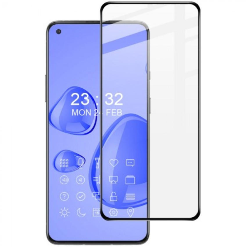 Full Cover Full Glue Tζαμάκι Προστασίας Οθόνης για Oneplus 9 - Χρώμα: Μαύρο
