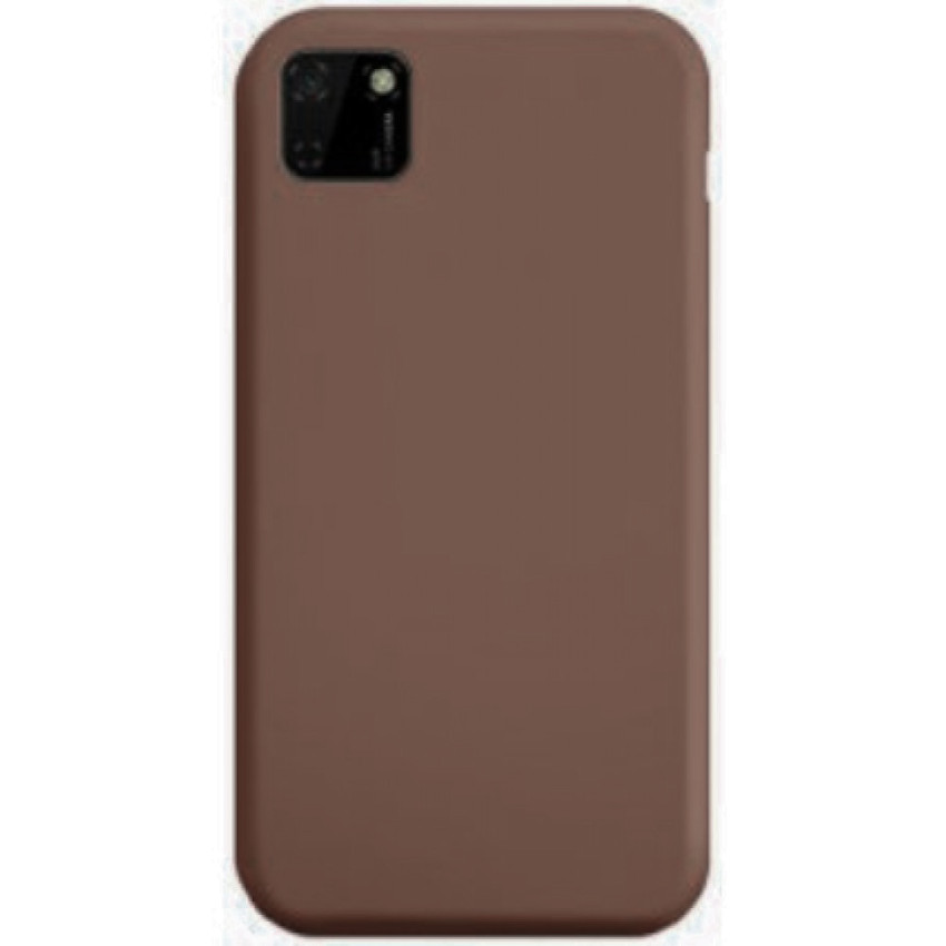 Θήκη Πλάτης Σιλικόνης Απλή για Huawei Y5P - Χρώμα: Καφέ