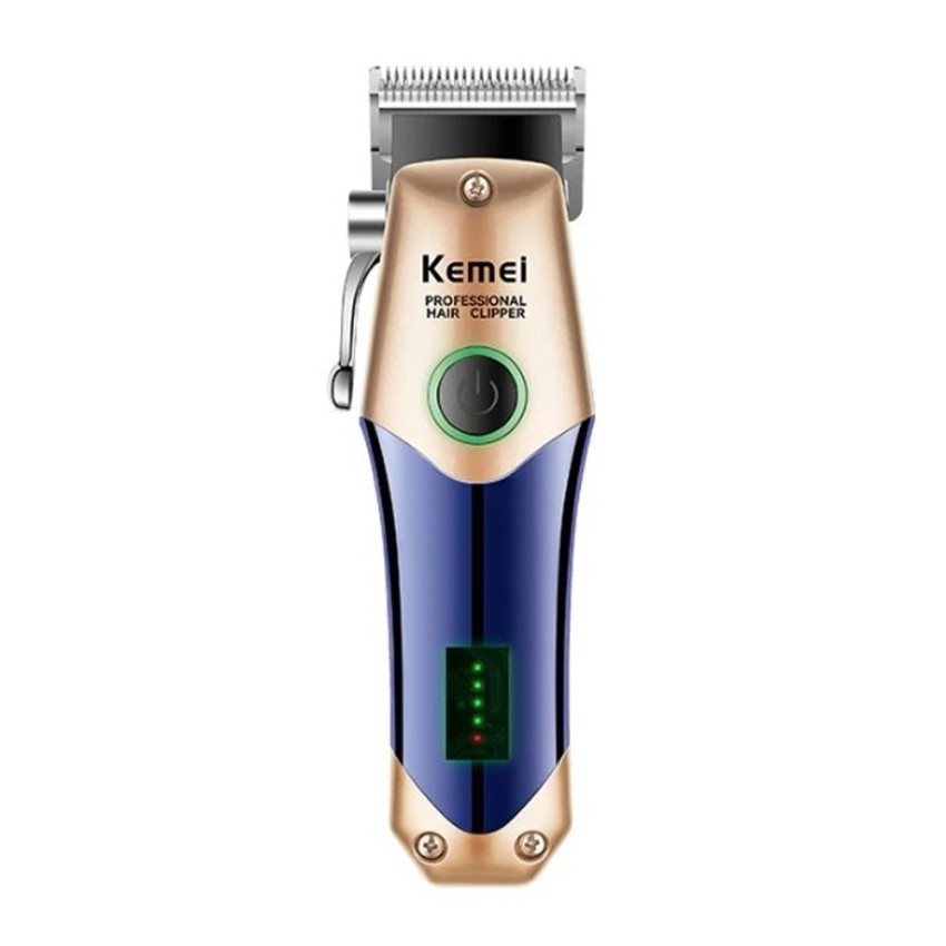 KEMEI KM-2620 Επαναφορτιζόμενη Κουρευτική Μηχανή - Χρώμα: Μπλε / Χρυσό