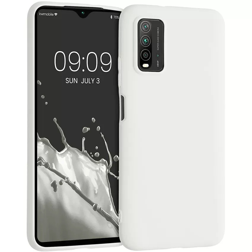 Θήκη Πλάτης Σιλικόνης Απλή για Xiaomi Redmi 9Τ - Χρώμα: Λευκό