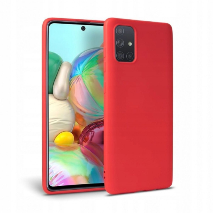 Θήκη Πλάτης Σιλικόνης Απλή για Samsung Galaxy M51 - Χρώμα: Κόκκινο