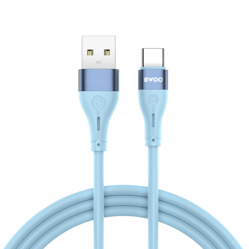 BWOO X280C Καλώδιο Φόρτισης & Μεταφοράς Δεδομένων USB-A σε Type-C 3A 1m - Χρώμα: Μπλε