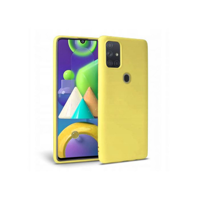 Θήκη Πλάτης Σιλικόνης Απλή για Samsung Galaxy A21 - Χρώμα: Κίτρινο