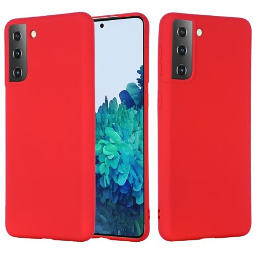 Θήκη Πλάτης Σιλικόνης Soft για Samsung Galaxy S21 Plus - Χρώμα: Κόκκινο