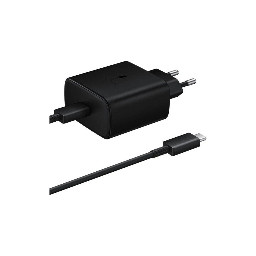 Γρήγορος Φορτιστής για SmartPhone με 1 USB-C Θύρα & Καλώδιο Type-C σε Type-C 45W - Χρώμα: Μαύρο