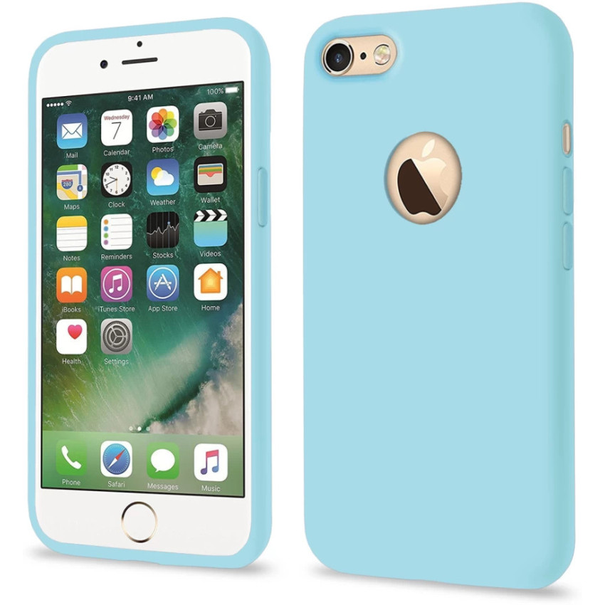Θήκη Πλάτης Σιλικόνης Απλή για Apple iPhone 7 Plus/8 Plus - Χρώμα: Γαλάζιο