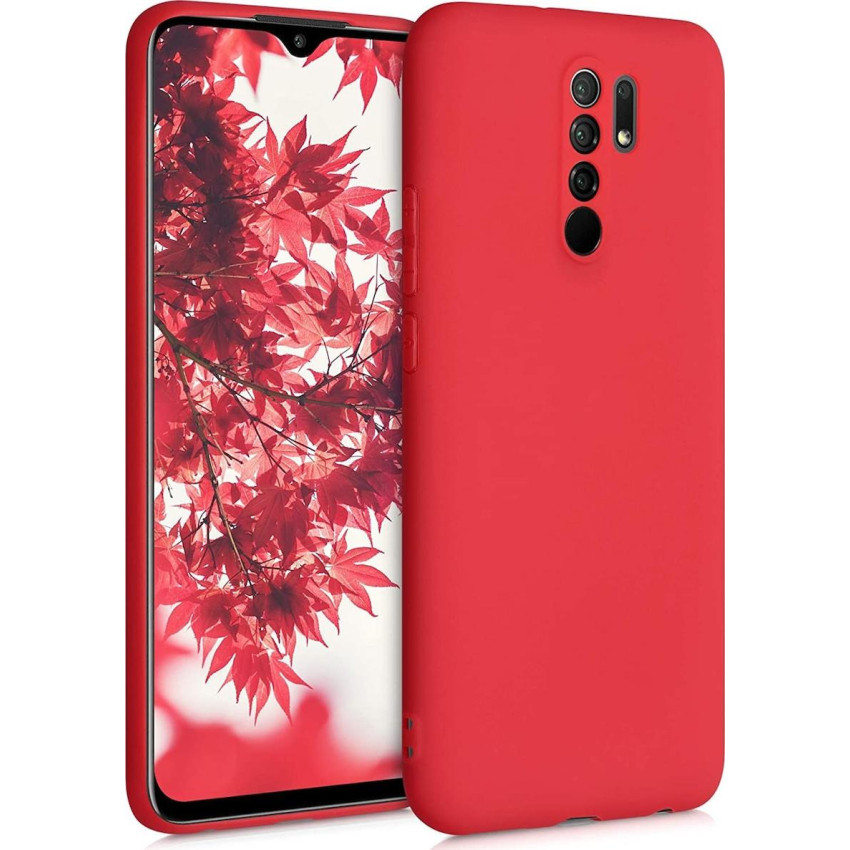 Θήκη Πλάτης Σιλικόνης Απλή για Xiaomi Redmi 9 - Χρώμα: Κόκκινο