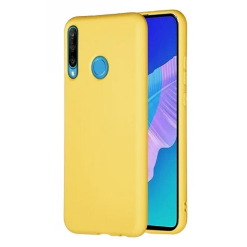 Θήκη Πλάτης Σιλικόνης Απλή για Huawei P40 Lite 5G - Χρώμα: Κίτρινο
