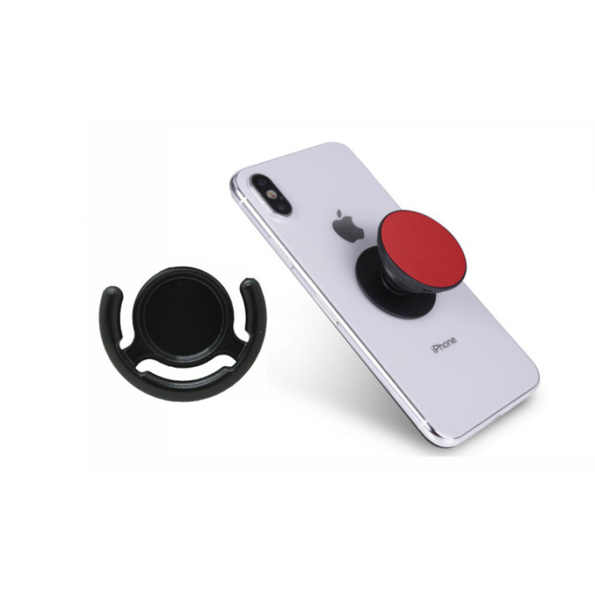 Pop Socket Κινητού με Βάση Αυτοκινήτου - Χρώμα: Κόκκινο